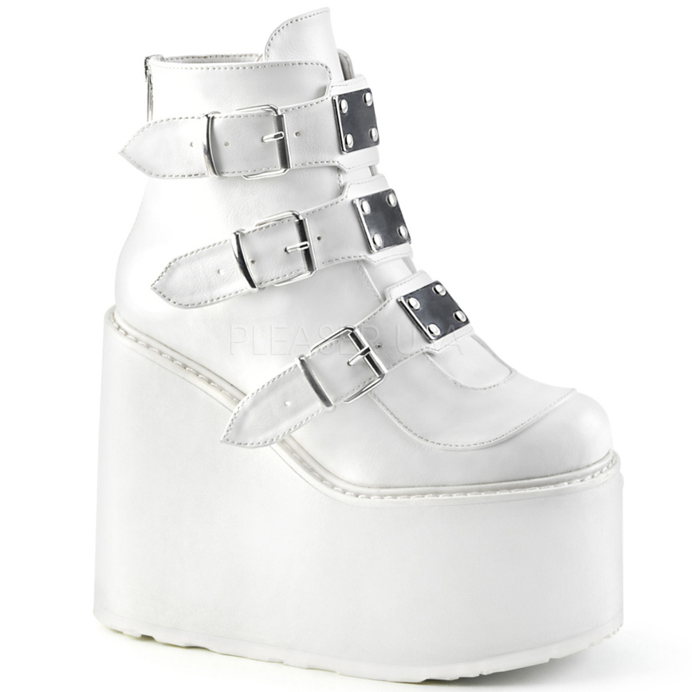 Goth Wedge Platform Buckle Ankle Boots